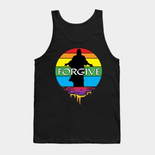 Jesus Forgive Rainbow Sunset Tank Top